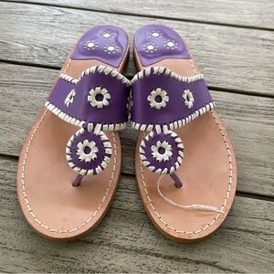 Jack Rogers Jacks Flat Purple and White Women's Sandals Size 9